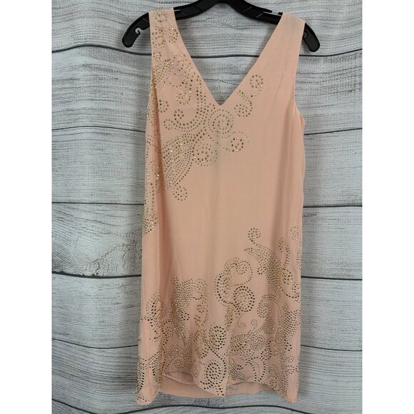 NWT Trina Turk Pink Sleeveless Embellished V-Neck Dress Size S - Picture 3 of 3